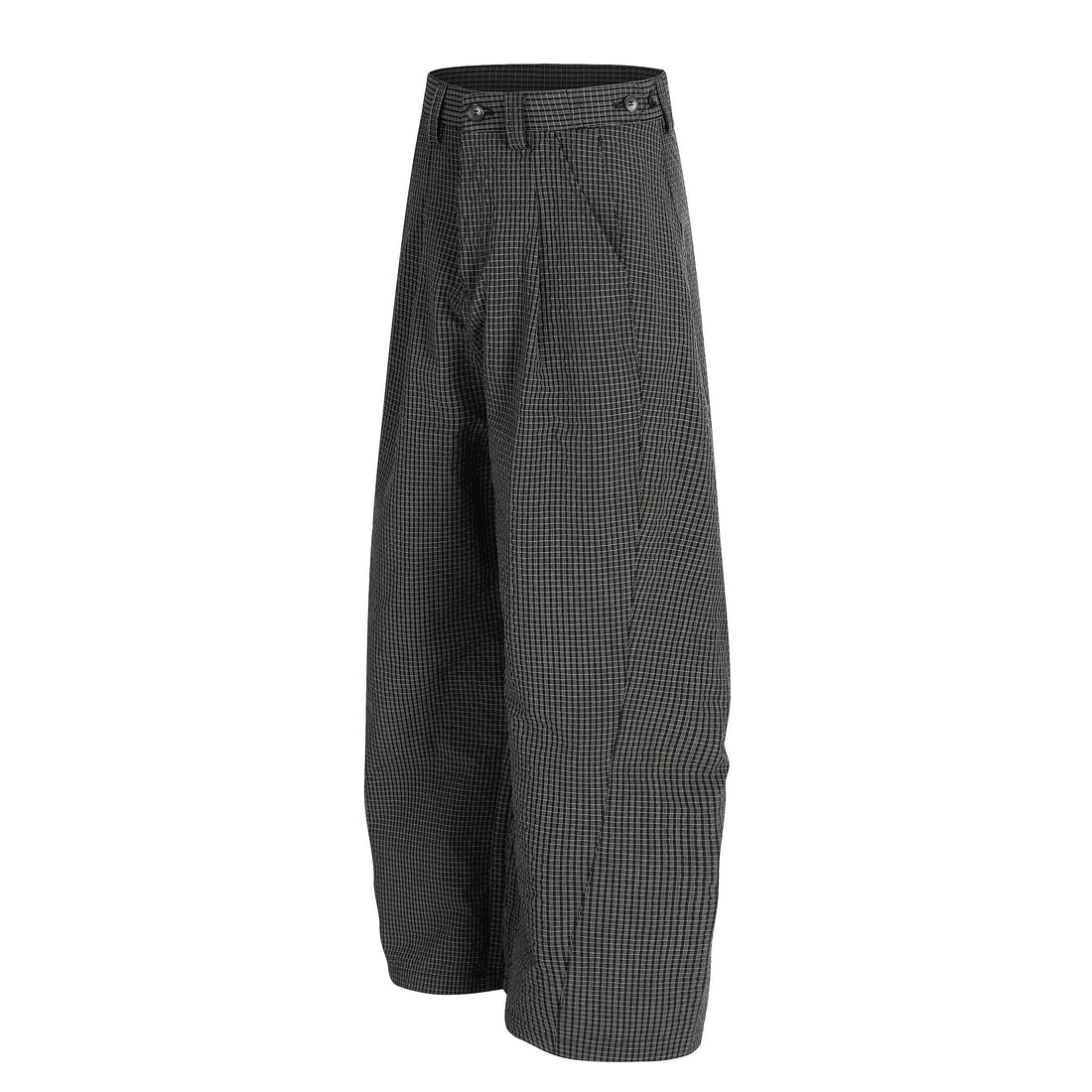 3-6-5.shop Checked Curved-Leg Pants