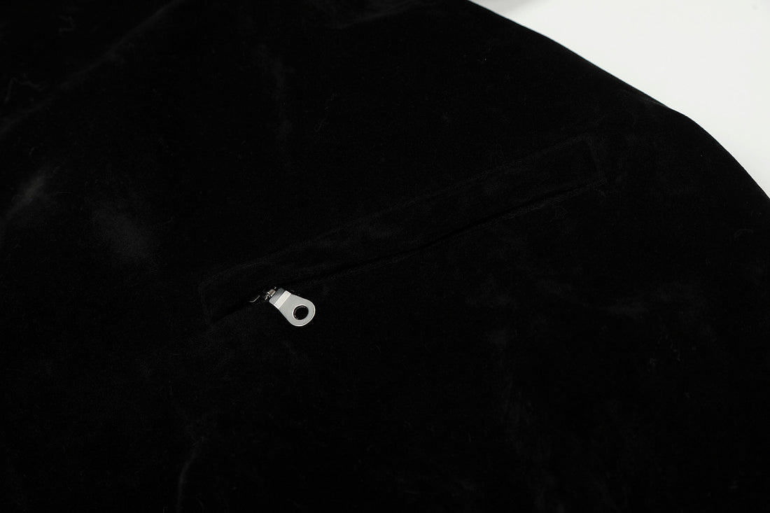 3-6-5.shop Faux Fur Collar Velvet Jacket