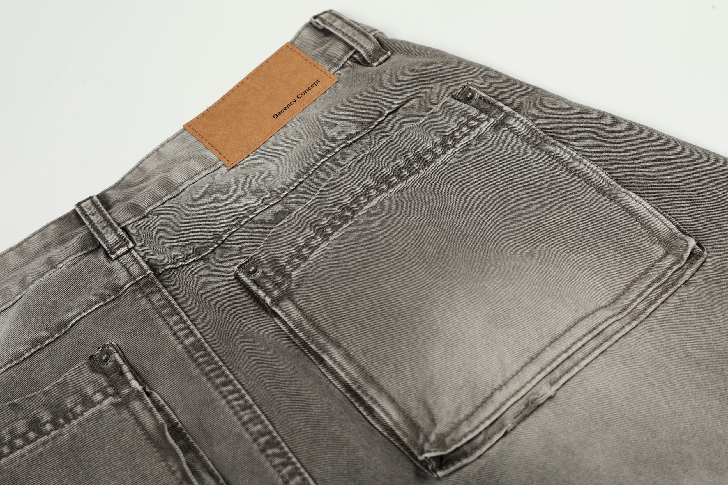3-6-5.shop Vintage Grey Washed Denim Pants