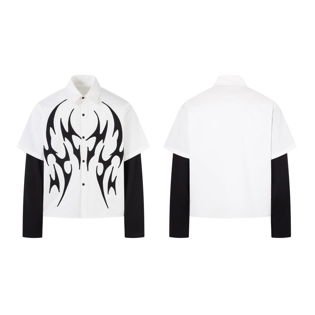 3-6-5.shop Tribal Flame Layered Shirt