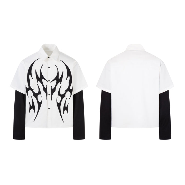 3-6-5.shop Tribal Flame Layered Shirt