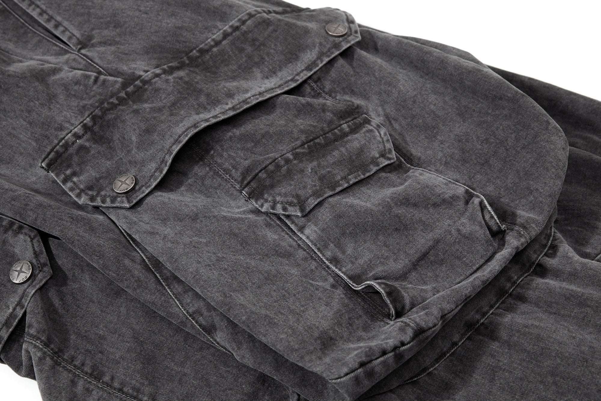 3-6-5.shop Washed Wide-Leg Cargo Pants