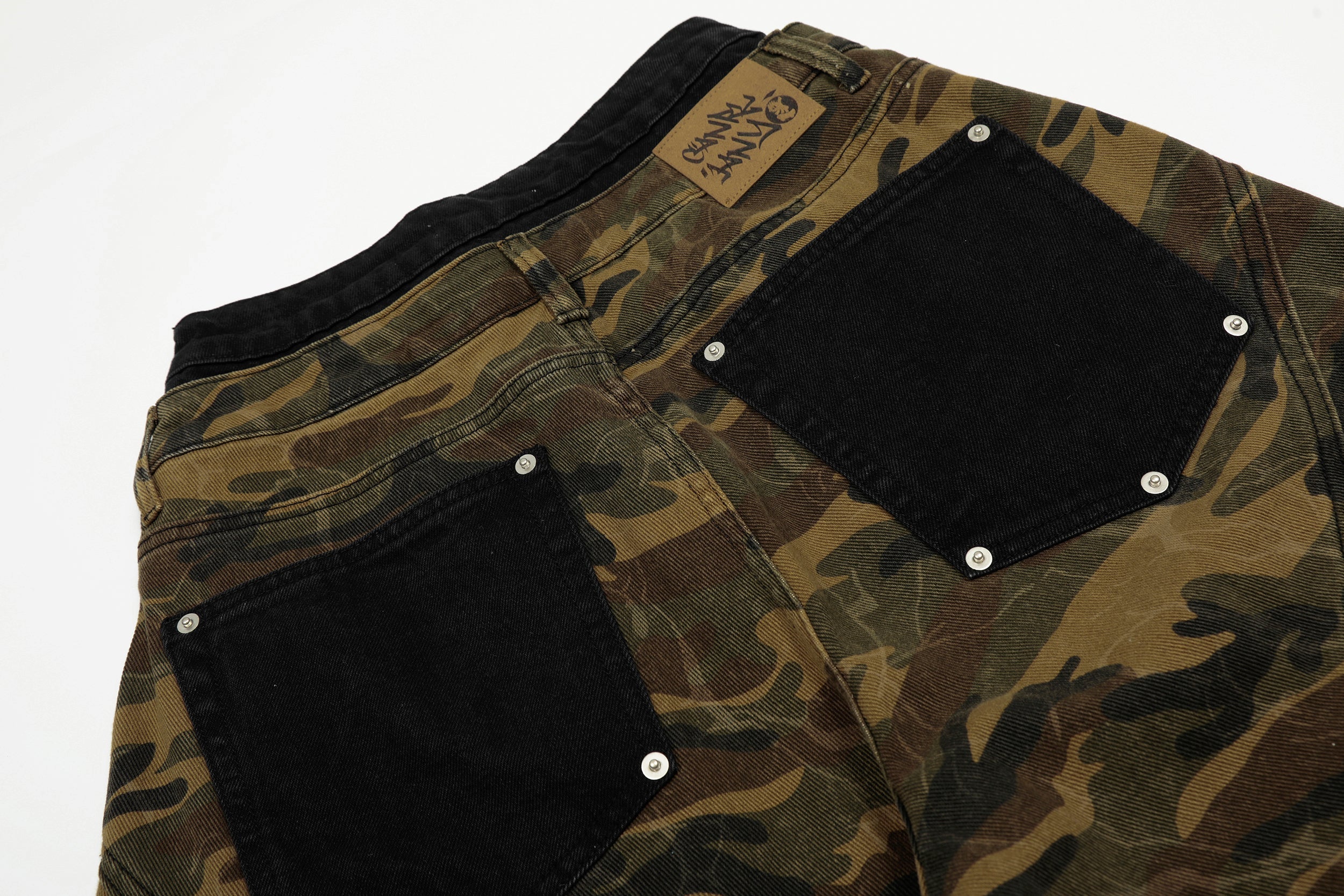 3-6-5.shop Camo Panel Cargo Shorts
