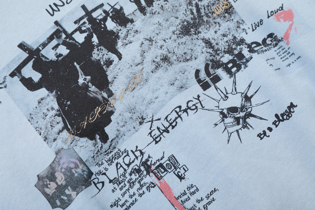 3-6-5.shop Collage Graphic Zip-Up Hoodie