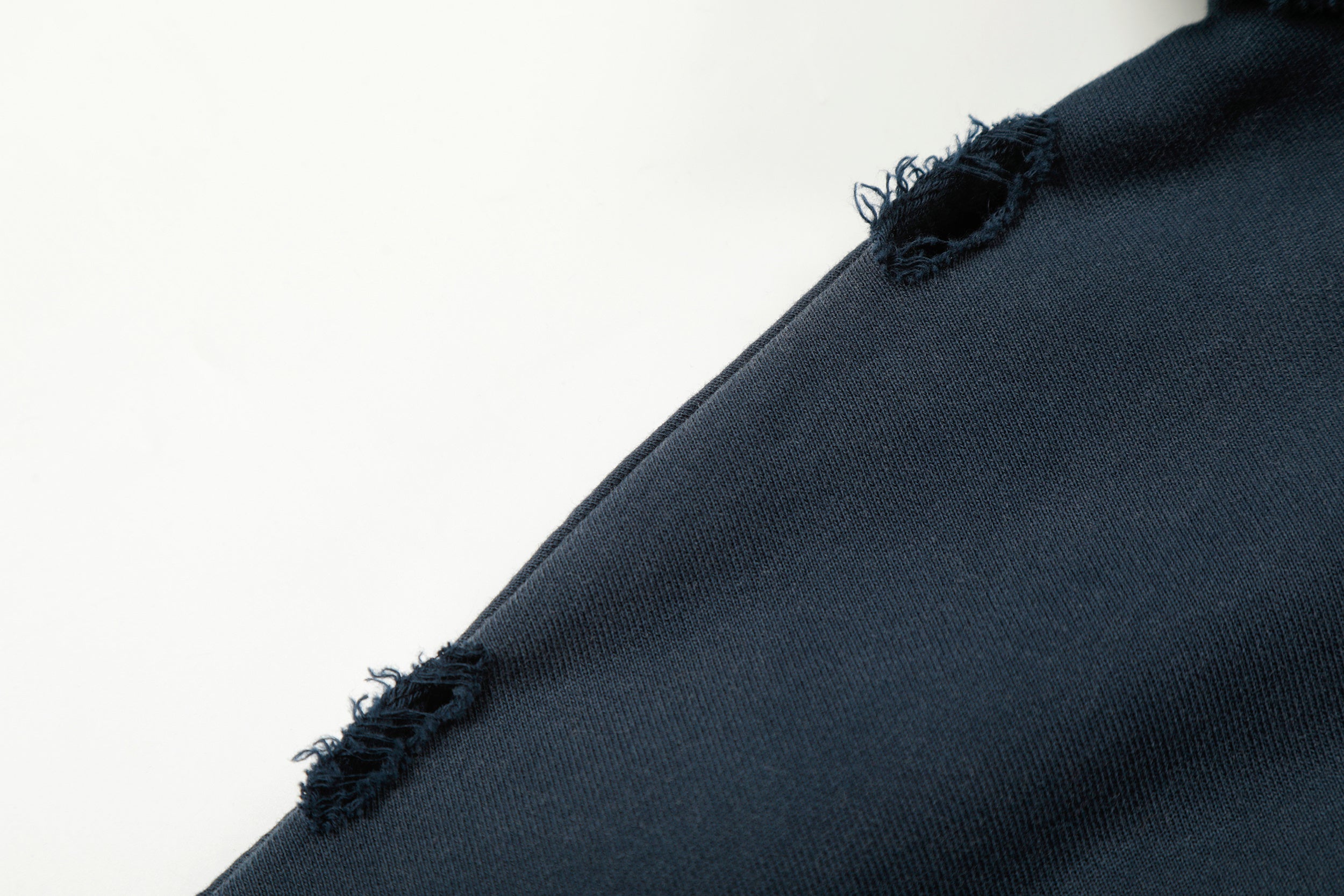 3-6-5.shop Distressed Crest Zip-Up Hoodie