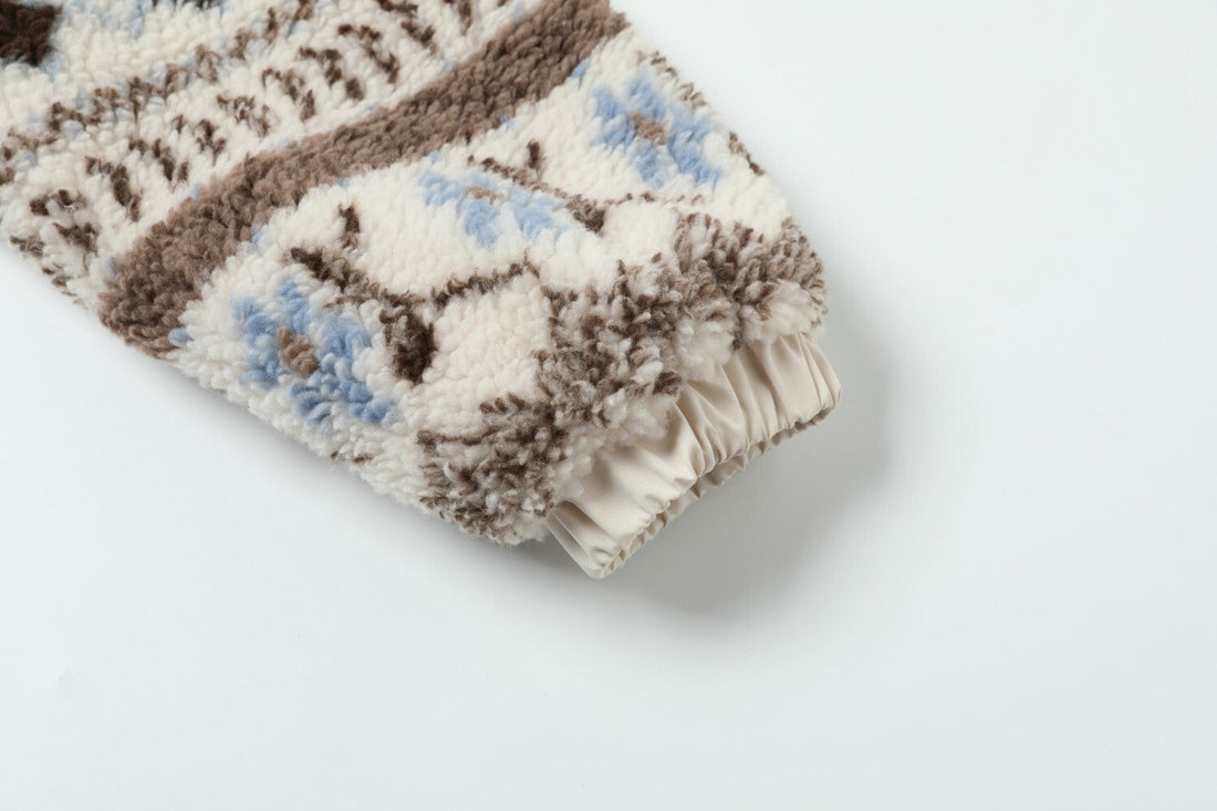 3-6-5.shop Nordic Pattern Fur Hood Jacket