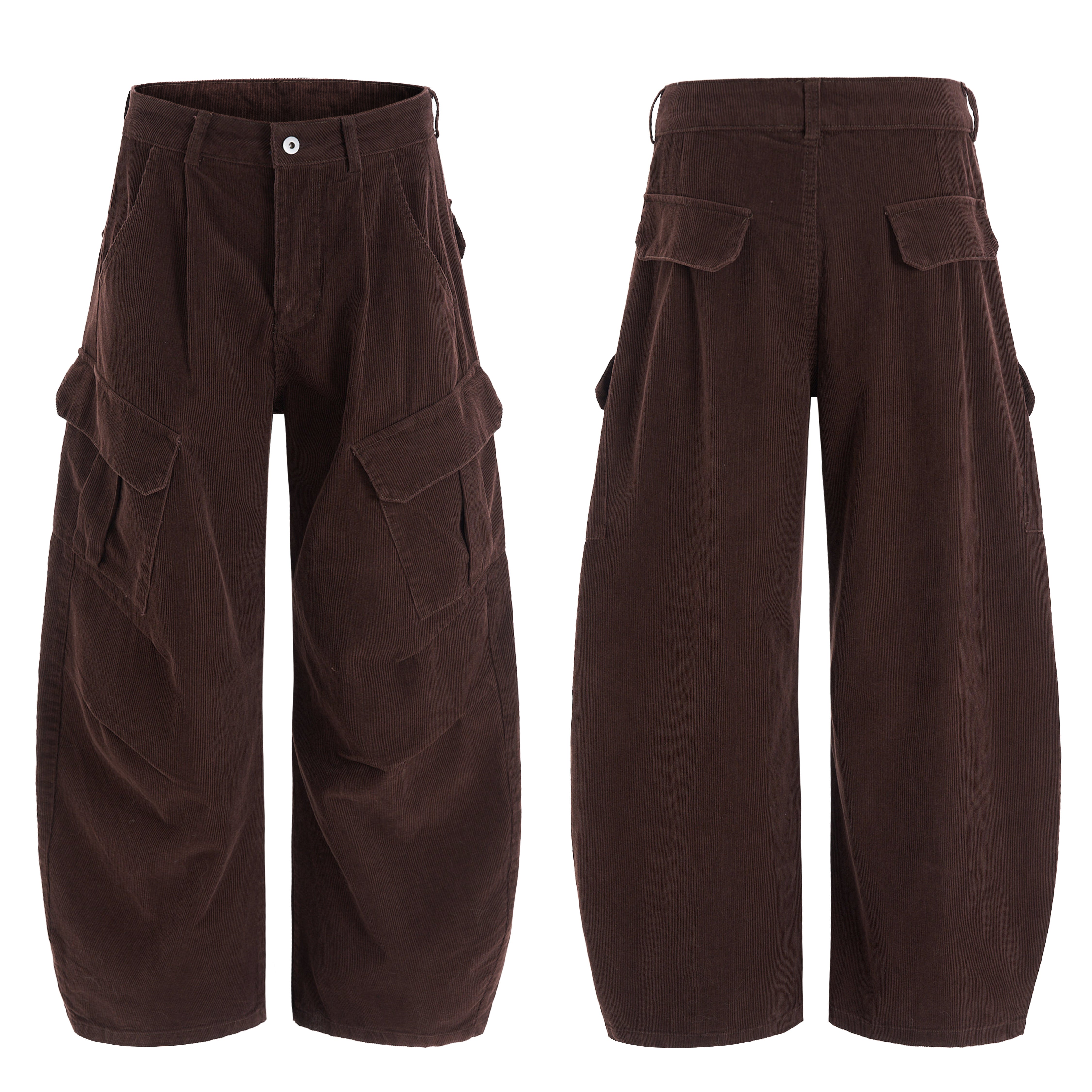 3-6-5.shop Corduroy Cargo Wide-Leg Pants