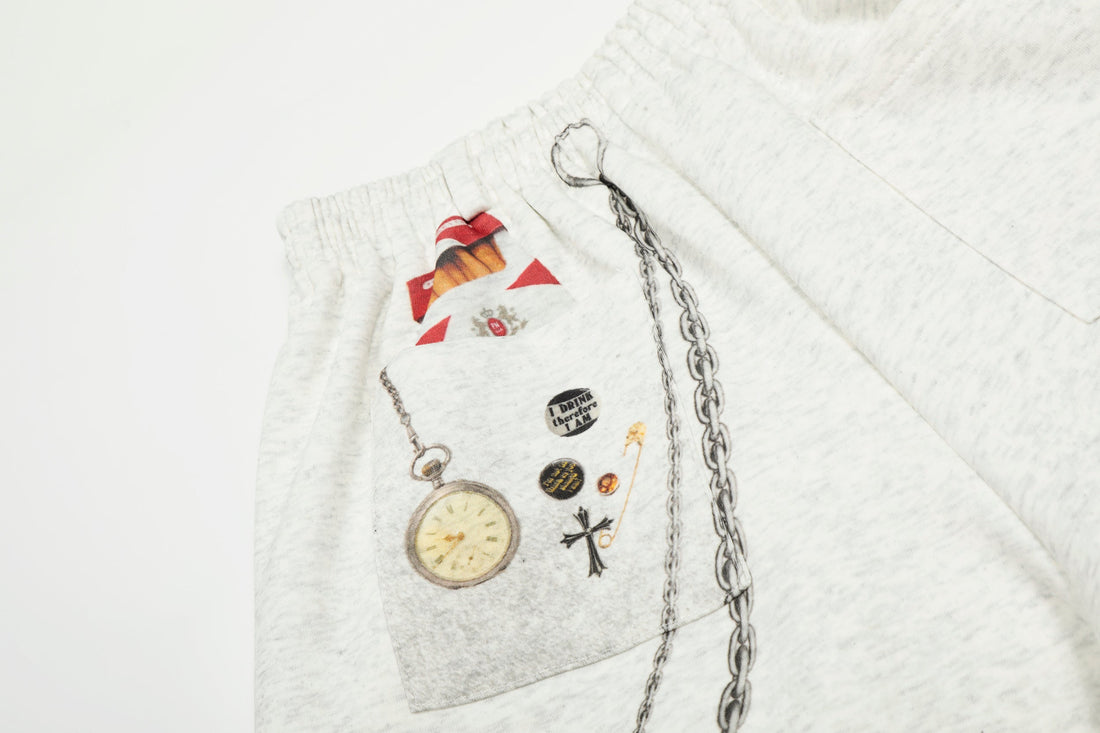 3-6-5.shop Retro Gadget Print Sweatpants