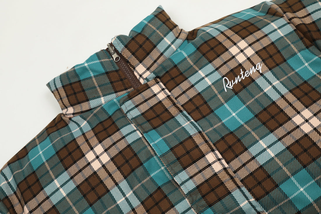 3-6-5.shop Reversible Plaid Puffer Jacket