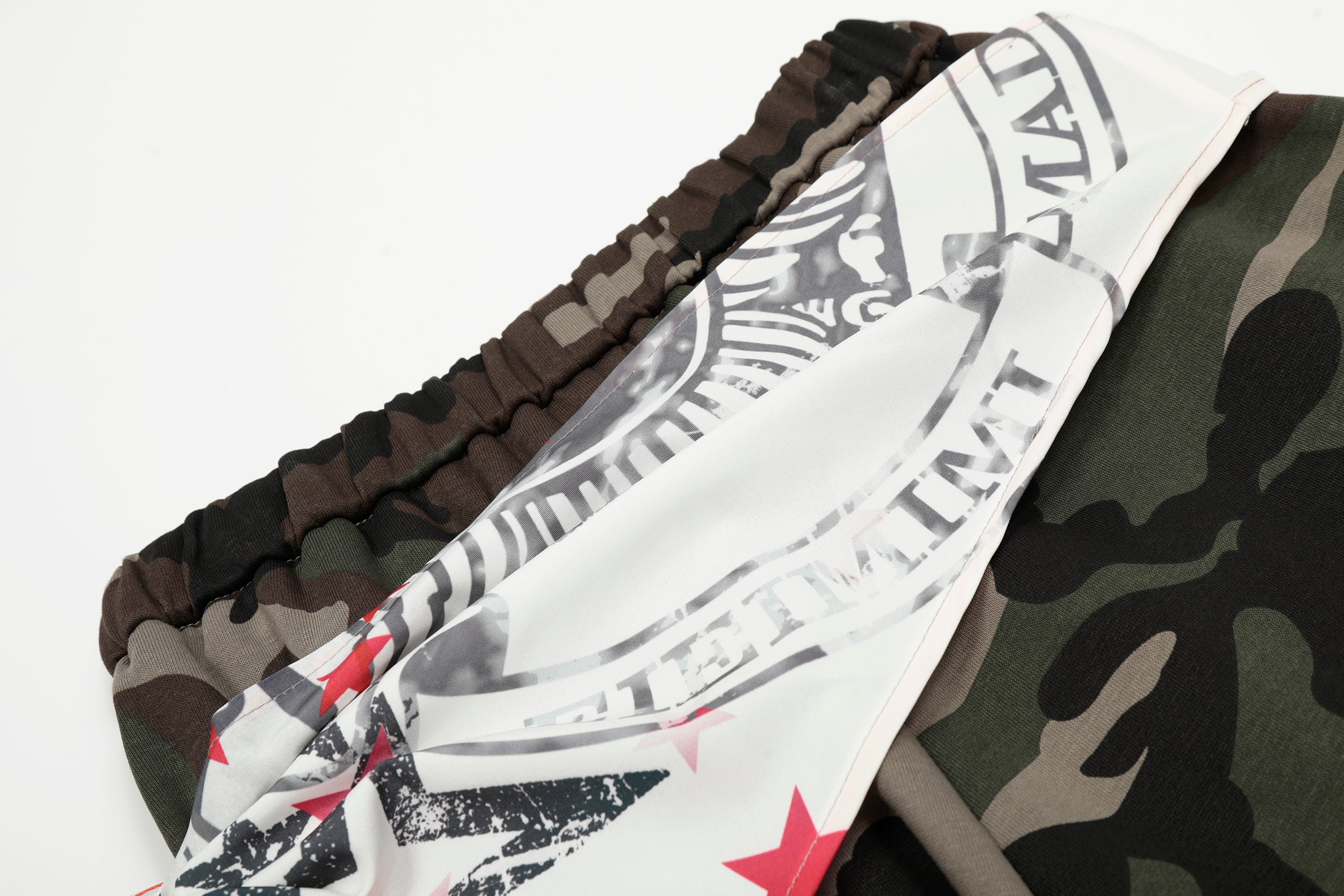 3-6-5.shop Camo Scarf-Wrap Wide Leg Pants