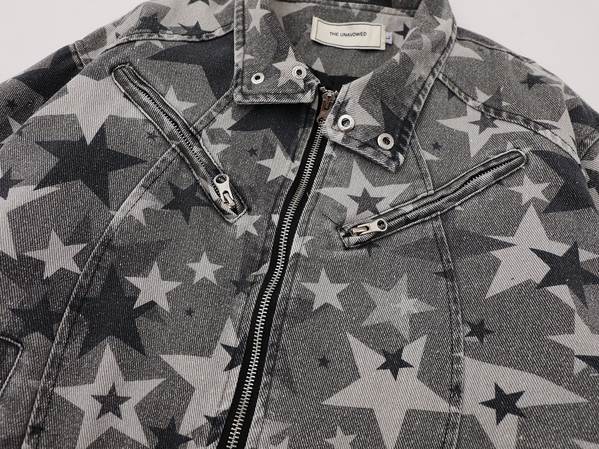 3-6-5.shop Star Pattern Denim Jacket