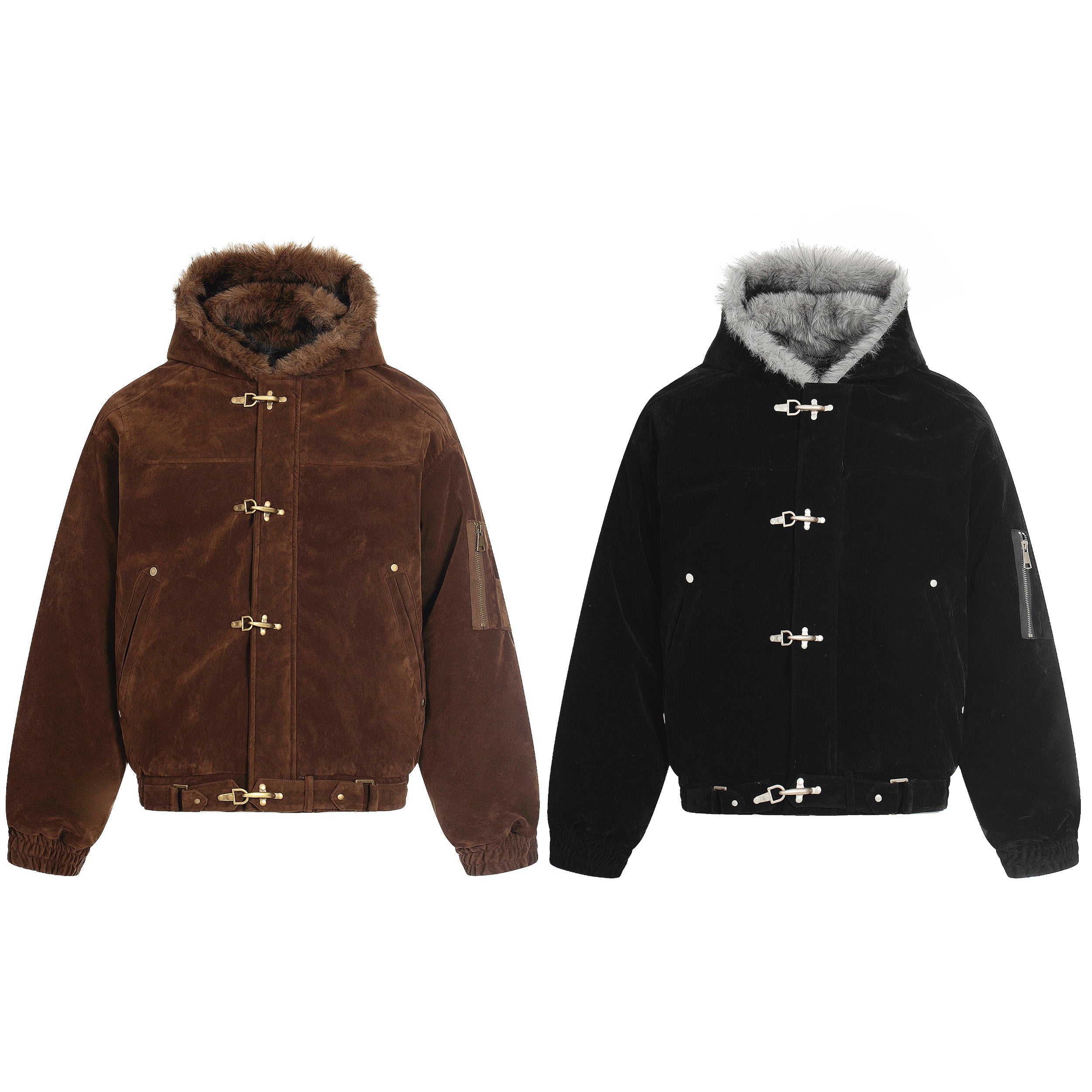 3-6-5.shop Faux Suede Fur-Lined Jacket
