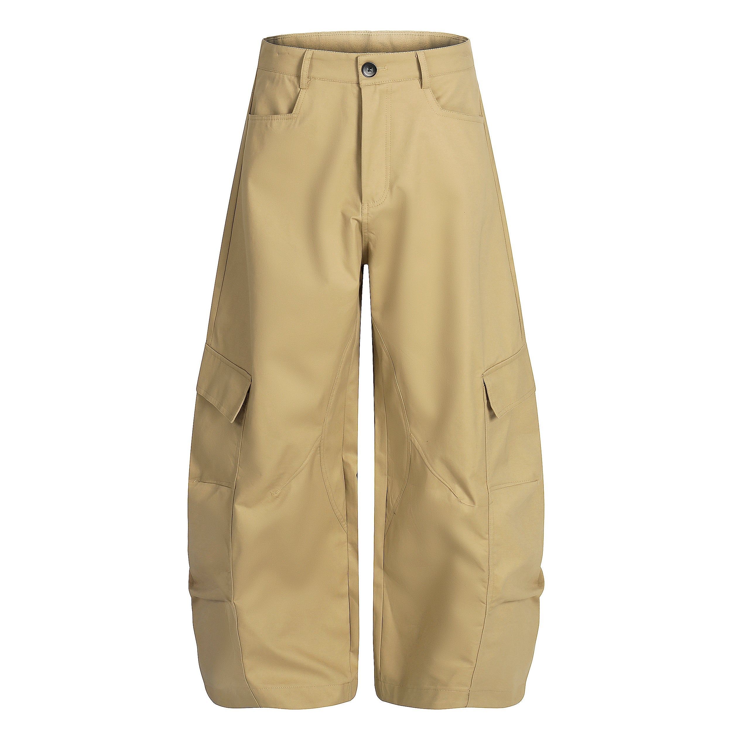 3-6-5.shop Curved Seam Cargo Pants – Khaki
