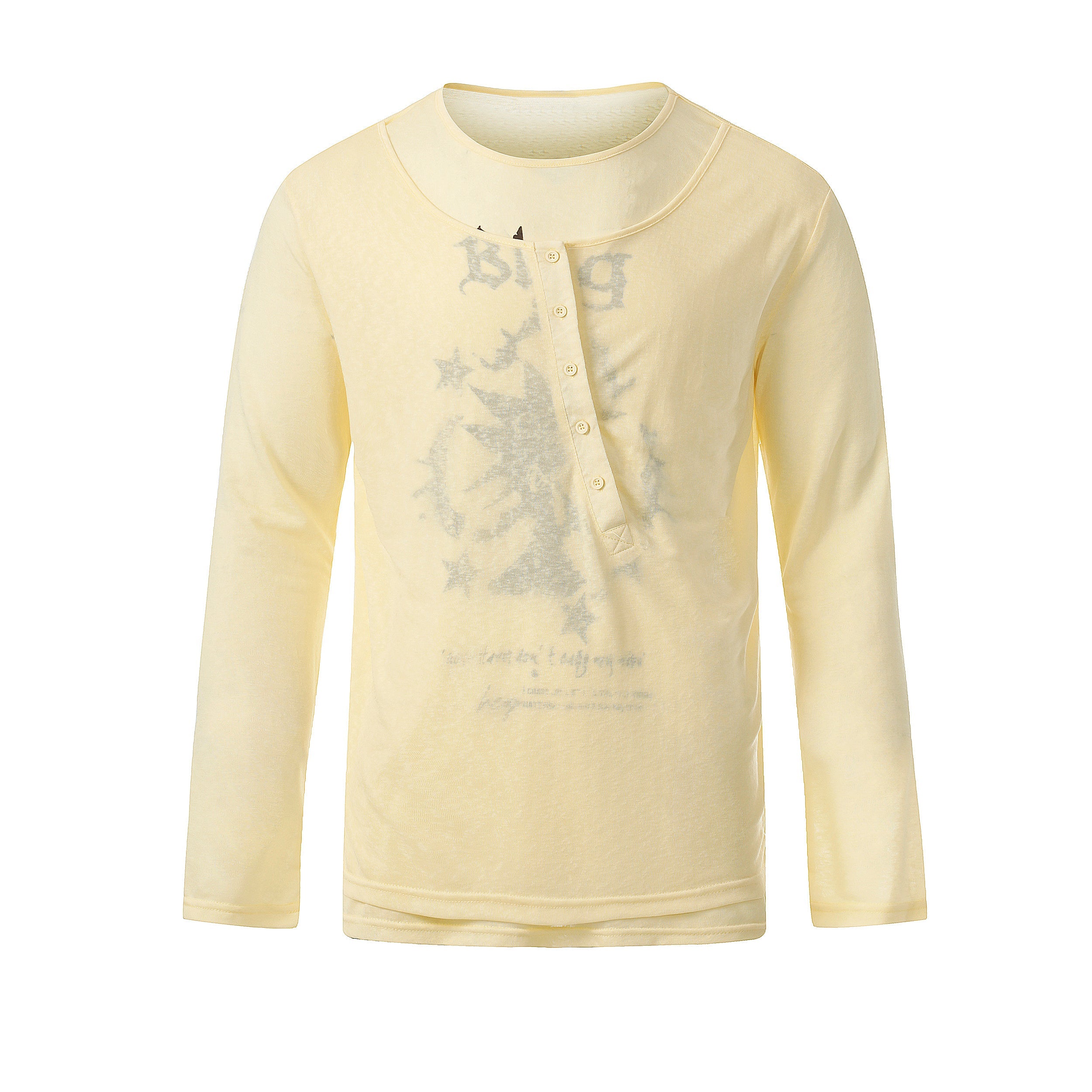 3-6-5.shop Graphic Long Sleeve Henley Tee