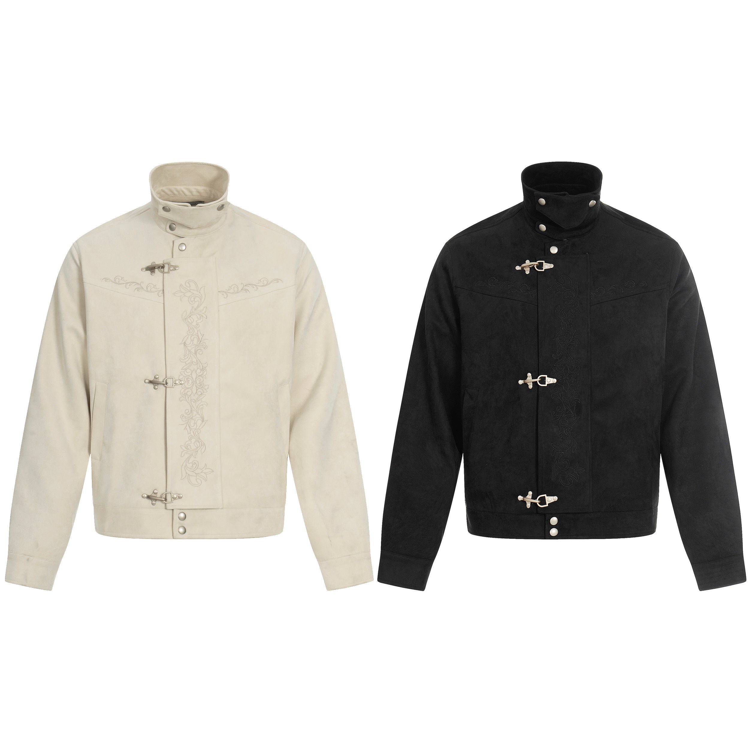 3-6-5.shop Toggle-Closure Embroidered Jacket