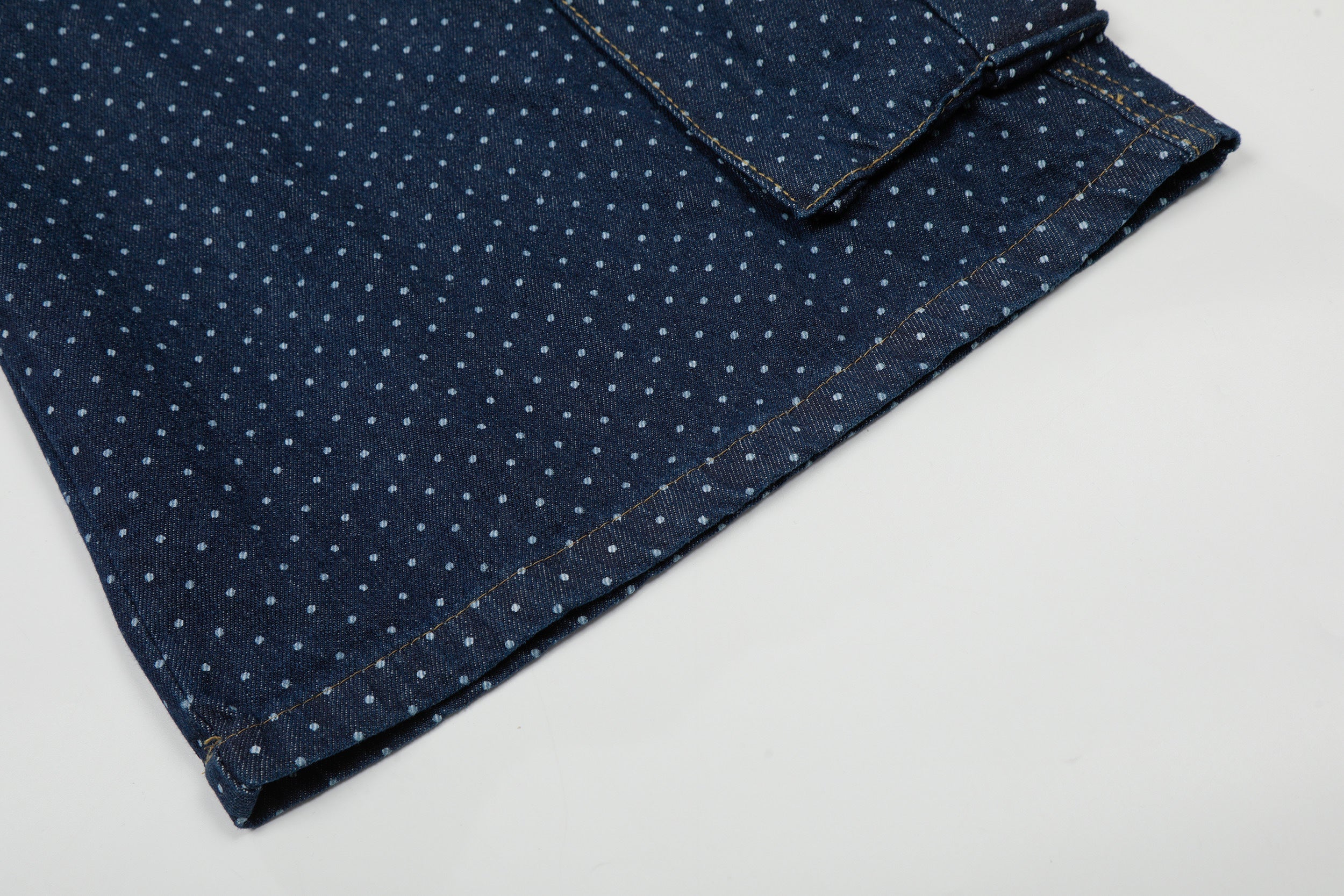 3-6-5.shop Polka Dot Denim Cargo Shorts