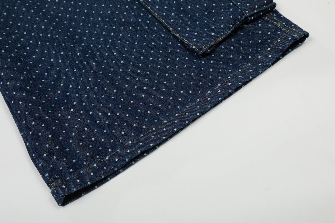 3-6-5.shop Polka Dot Denim Cargo Shorts