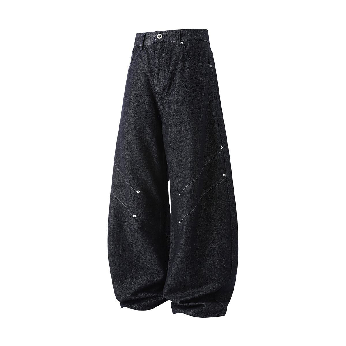 3-6-5.shop Curved Rivet Denim Pants