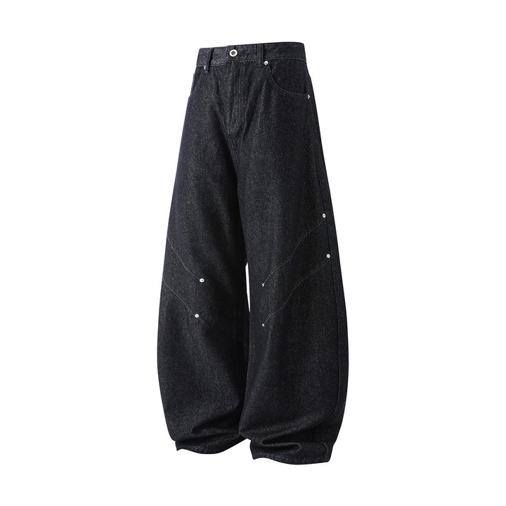 3-6-5.shop Curved Rivet Denim Pants
