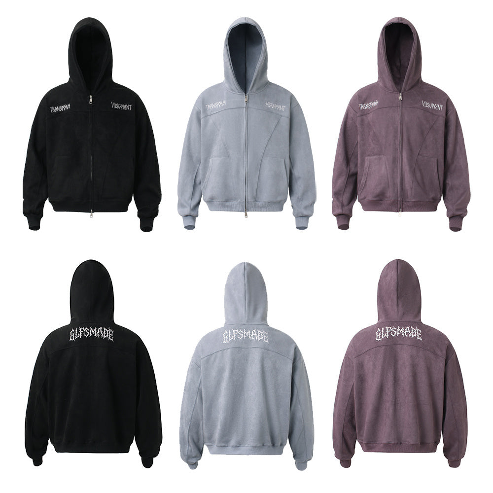 3-6-5.shop “Viewpoint” Suede Track Hoodie