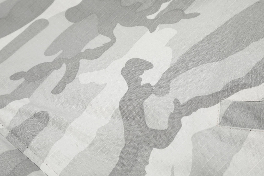 3-6-5.shop White Camo Faux Fur Hooded Padded Jacket