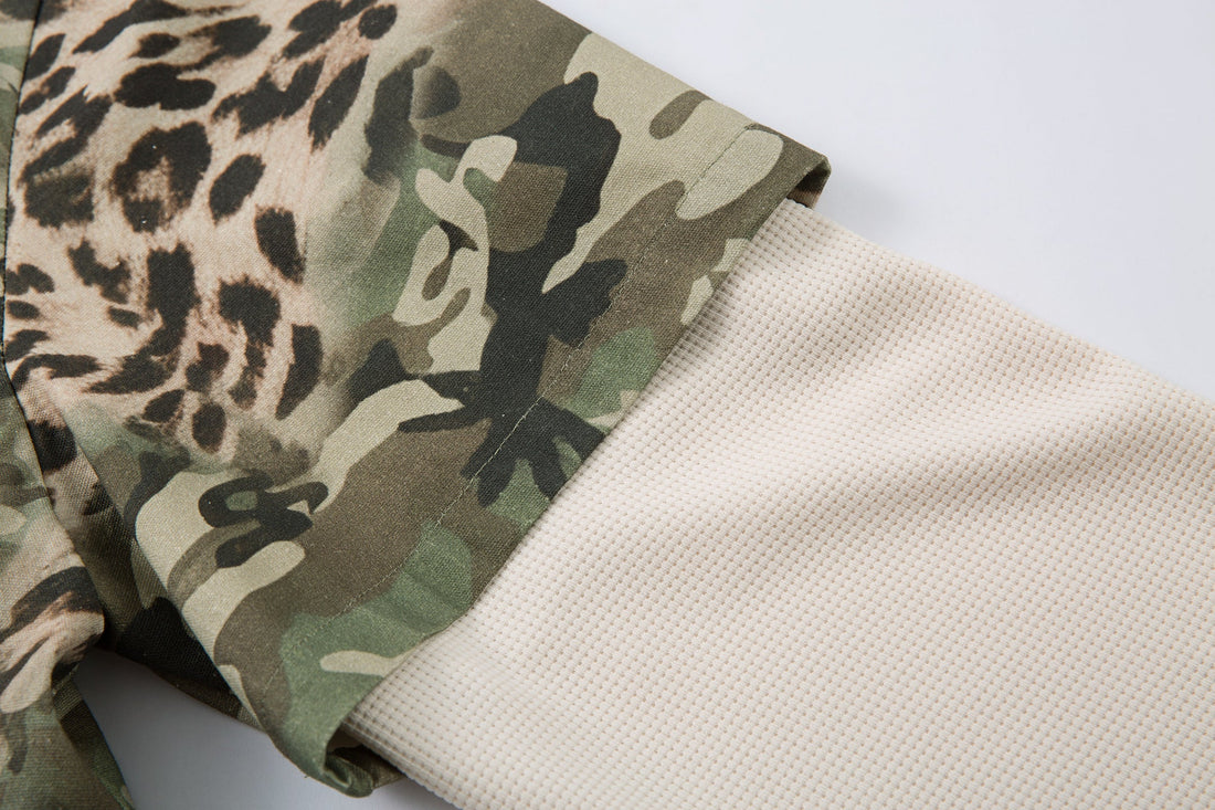 3-6-5.shop Layered Camo-Leopard Short-Sleeve Shirt