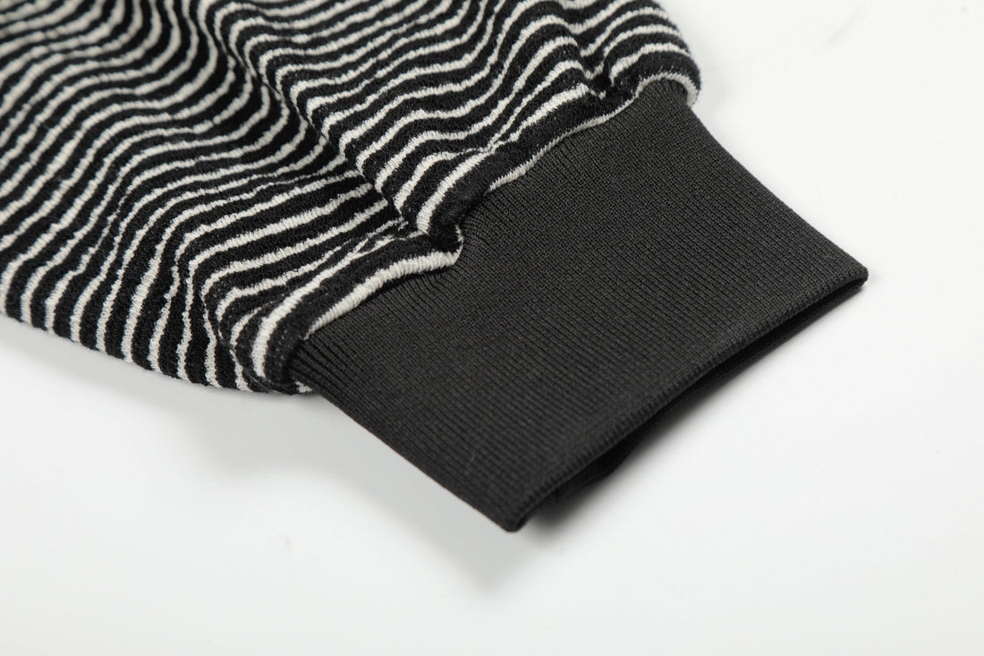 3-6-5.shop Striped Zip Hoodie