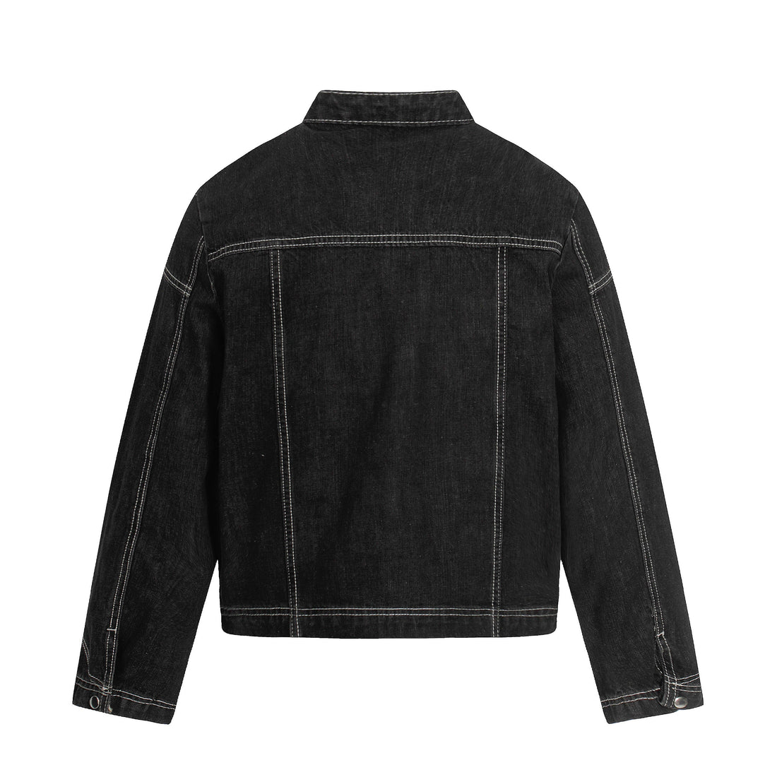 3-6-5.shop Buckle Denim Jacket – Black