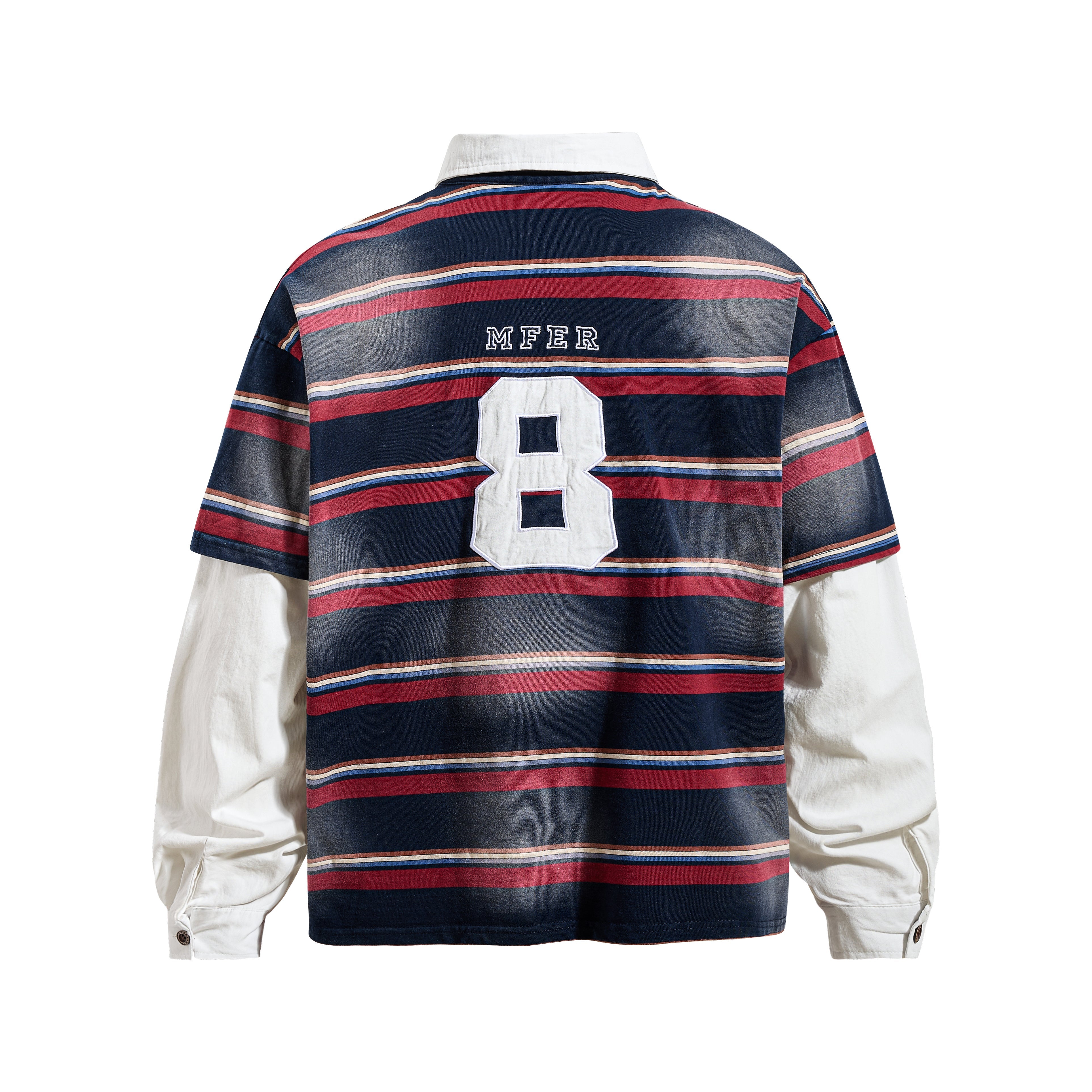 3-6-5.shop Layered Stripe Polo Long-Sleeve
