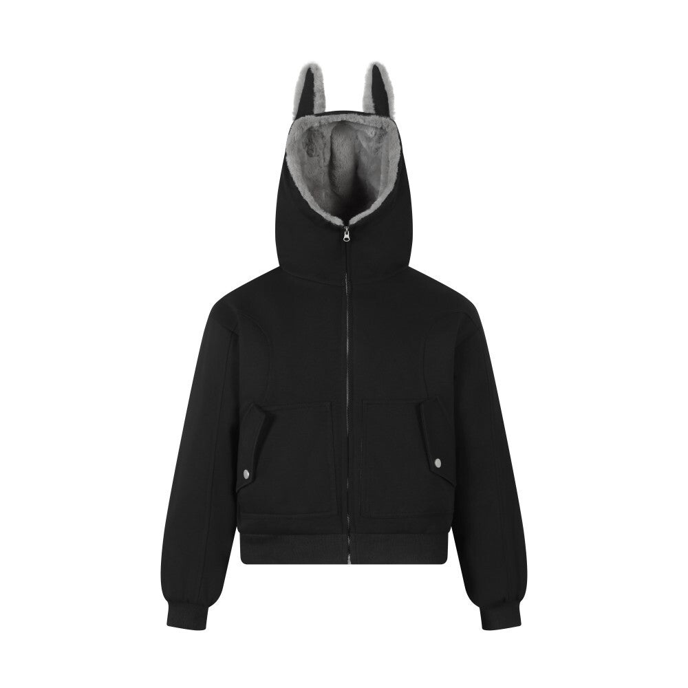 3-6-5.shop Bunny Ear Sherpa Hoodie Jacket