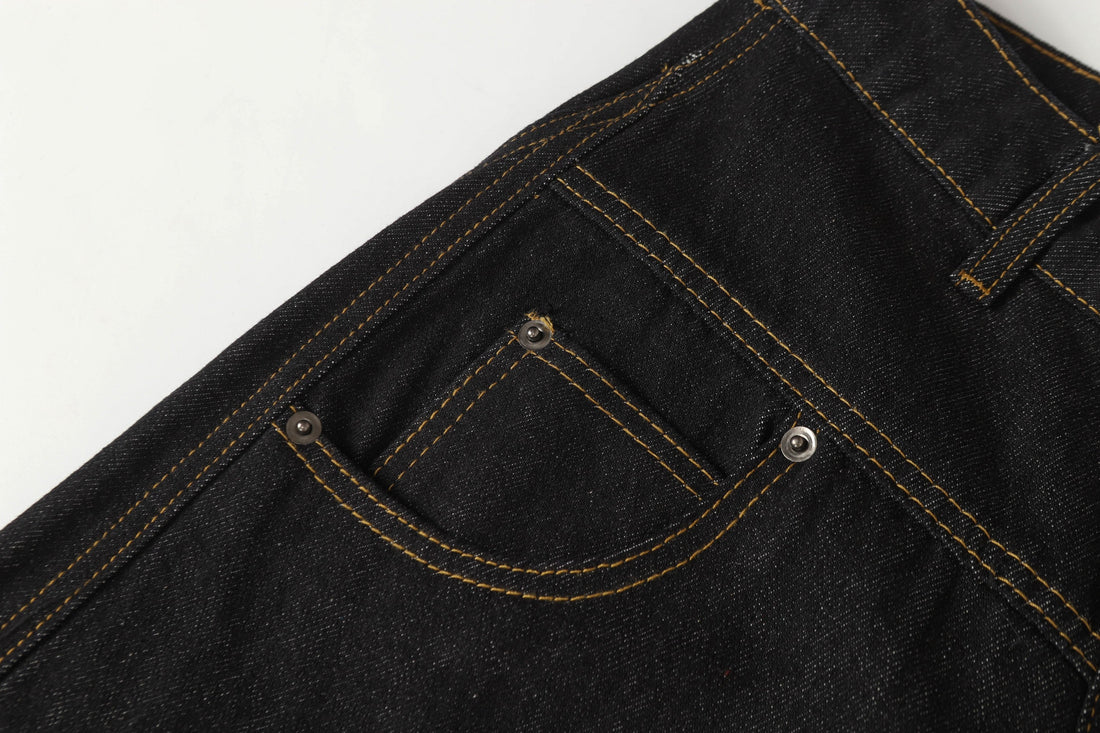 3-6-5.shop Asymmetric Button Wide-Leg Denim Pants