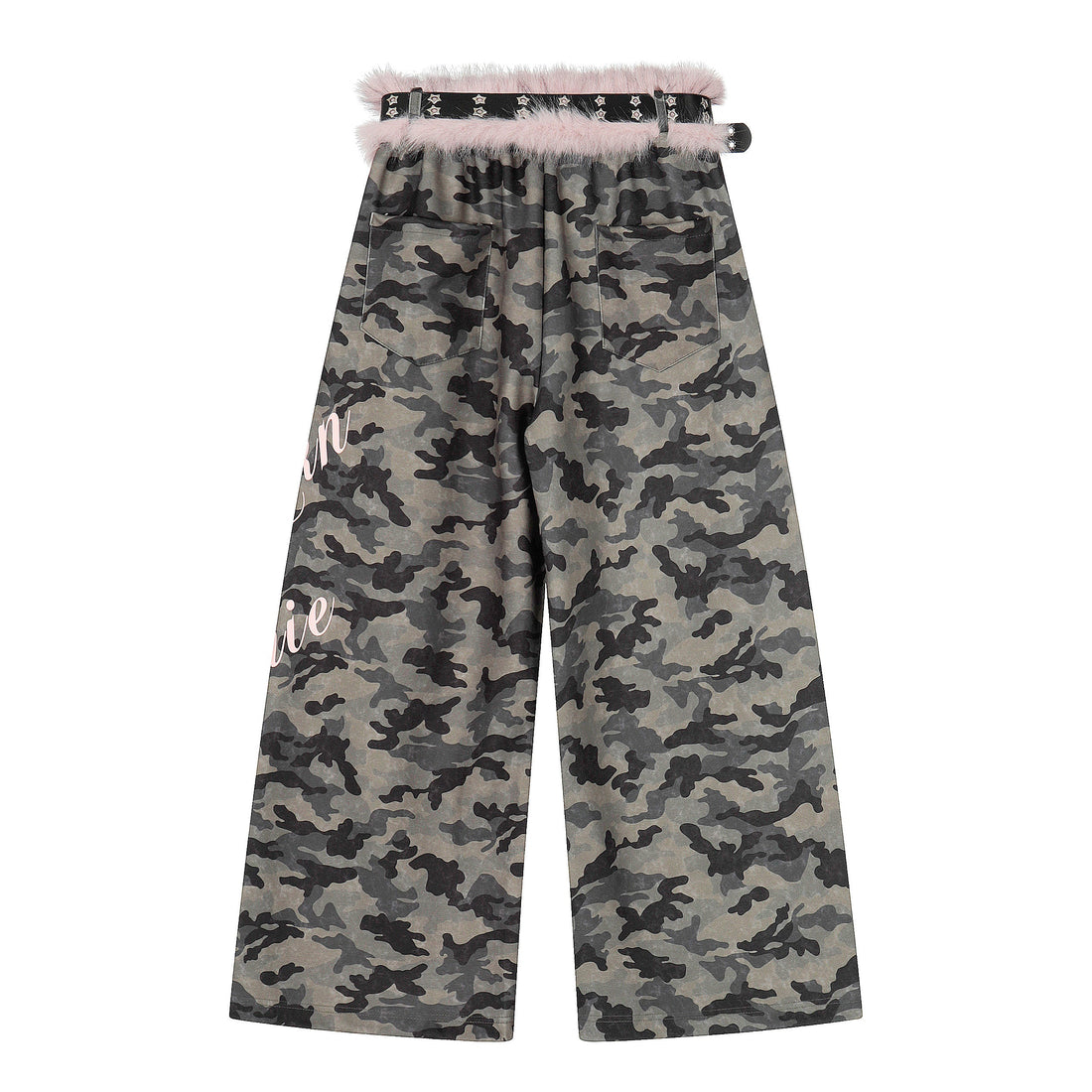 3-6-5.shop Camo Faux Fur Trim Pants
