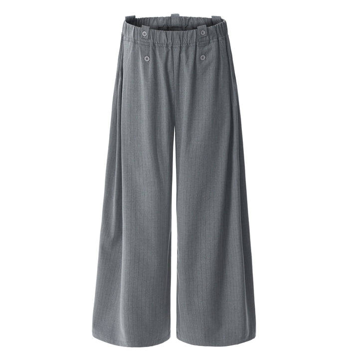 3-6-5.shop Dual-Button Pinstripe Wide-Leg Trousers