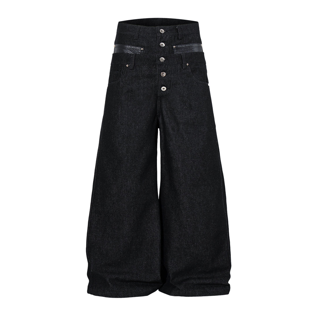 3-6-5.shop Wide Leg Button Fly Denim Pants