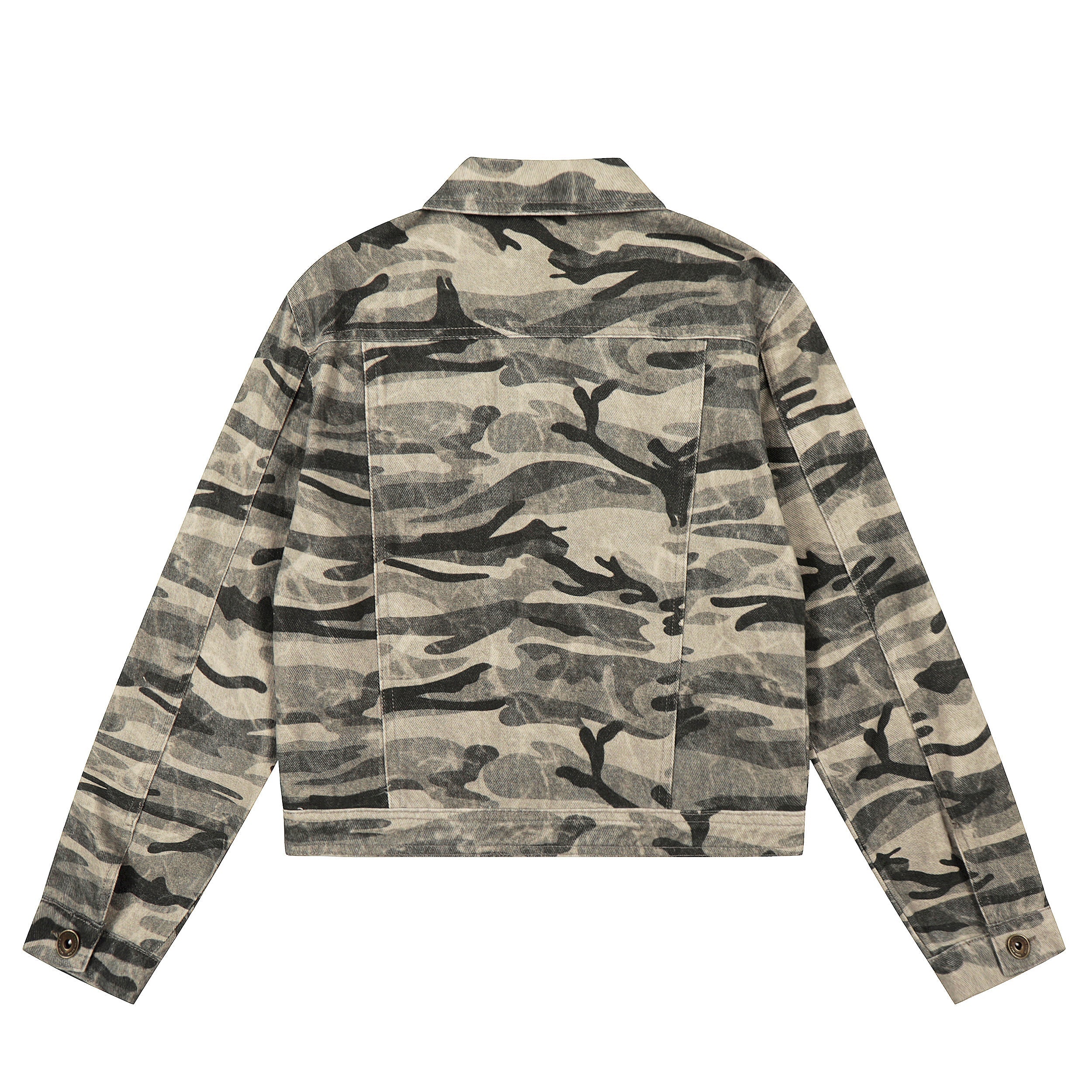 3-6-5.shop Camo Badge Denim Jacket