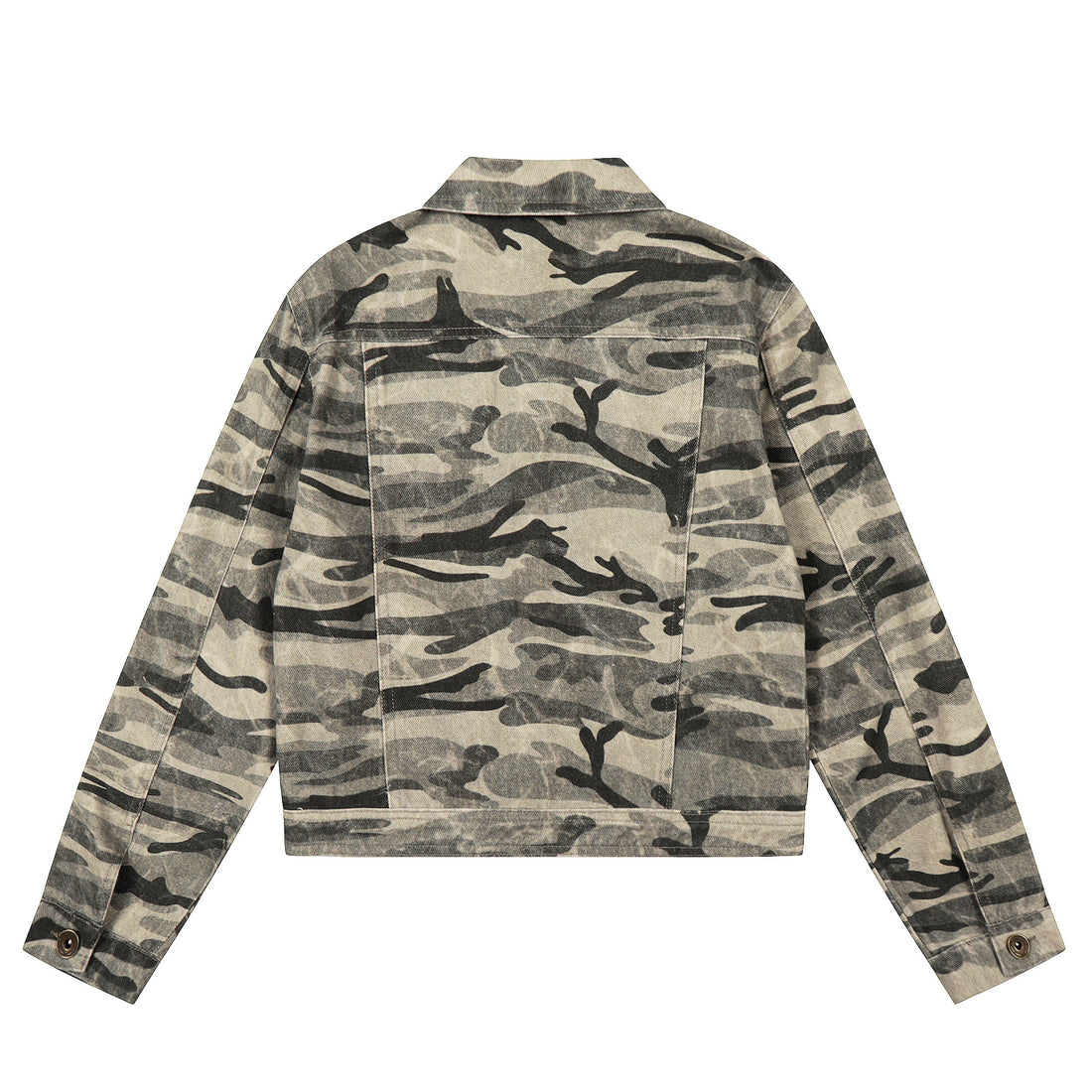3-6-5.shop Camo Badge Denim Jacket