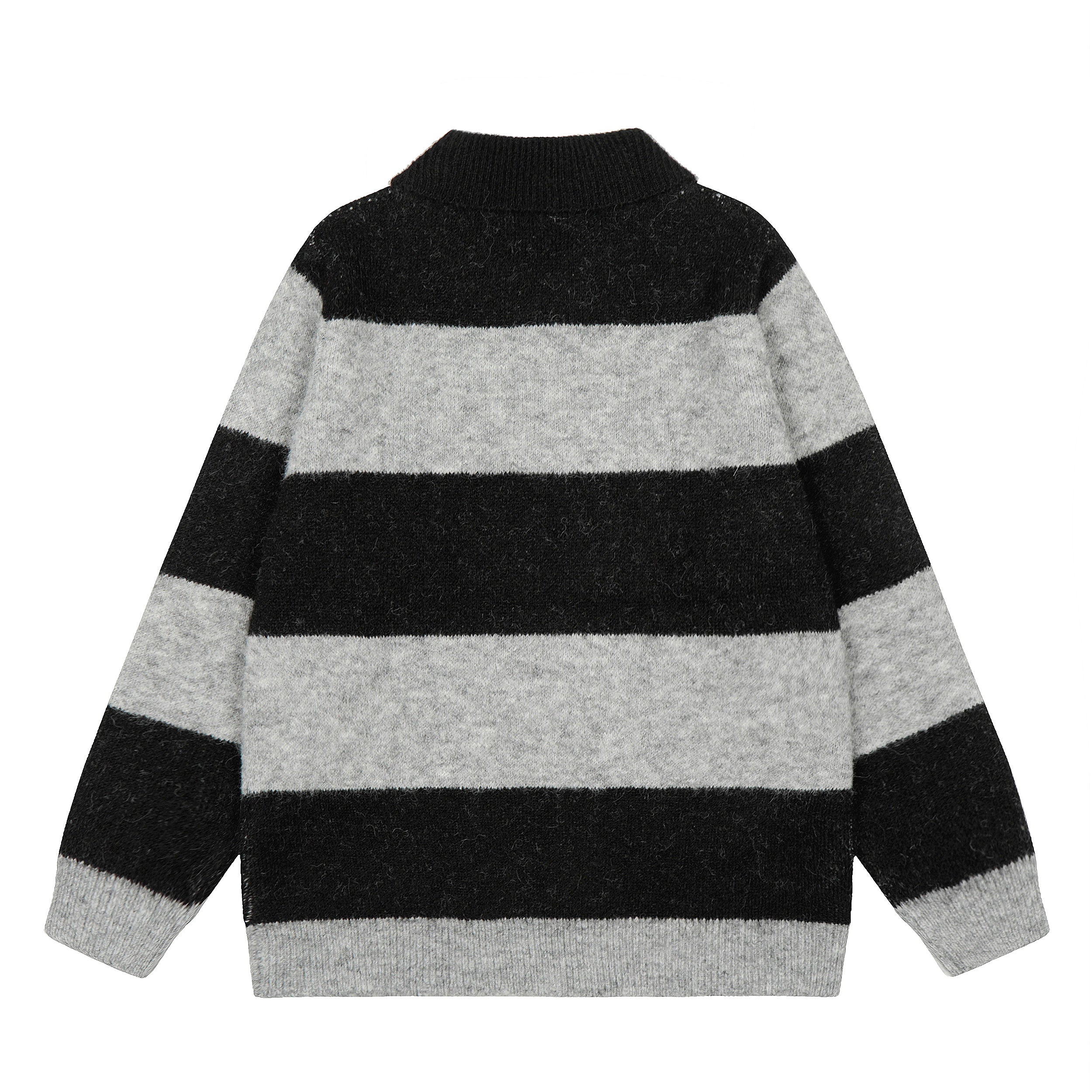3-6-5.shop Star Stripe Knit Polo Sweater
