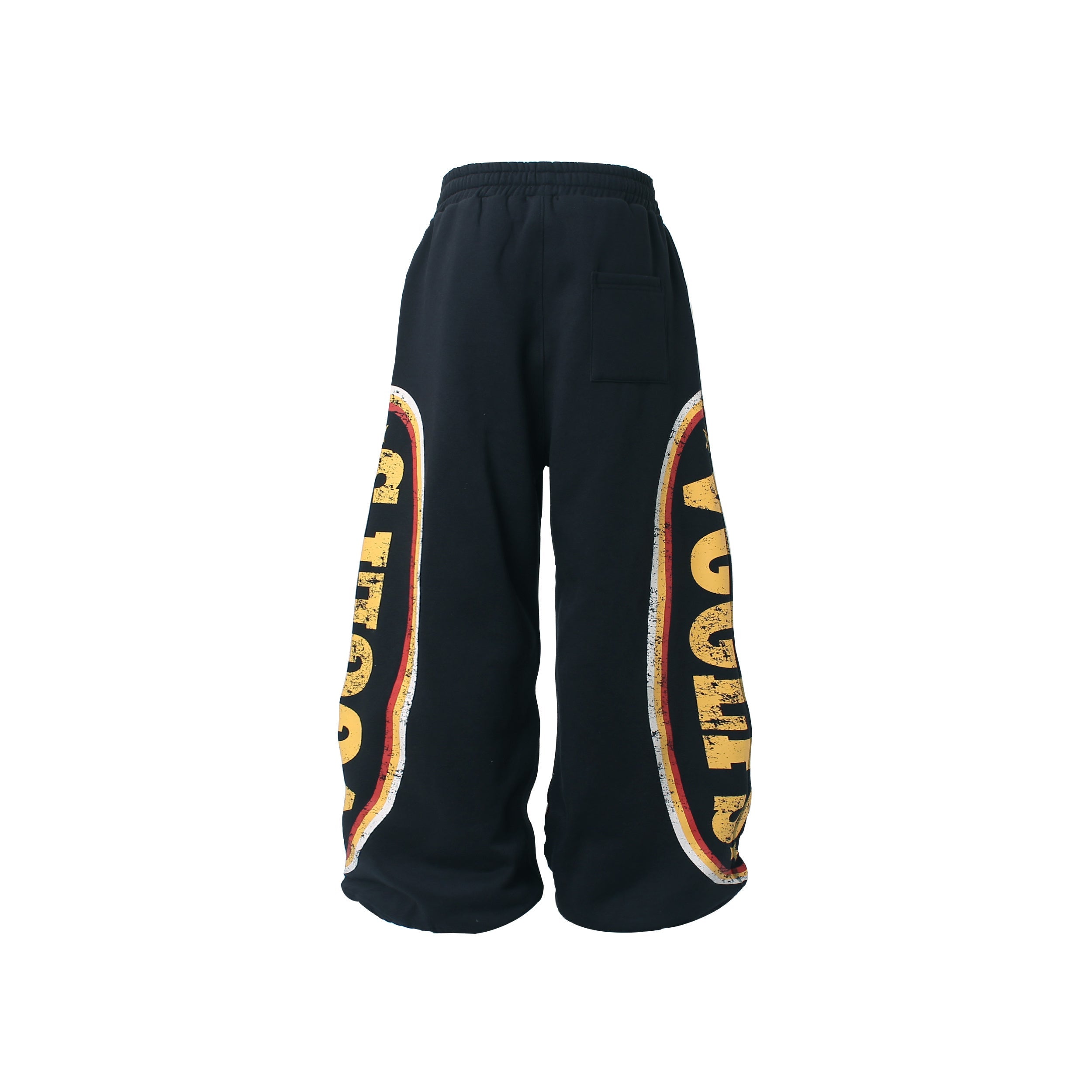 3-6-5.shop Fleece-Lined Sports Letter Wide-Leg Sweatpants