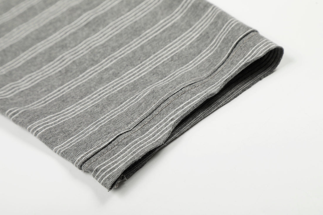 3-6-5.shop Striped Gothic Logo Long Sleeve Tee
