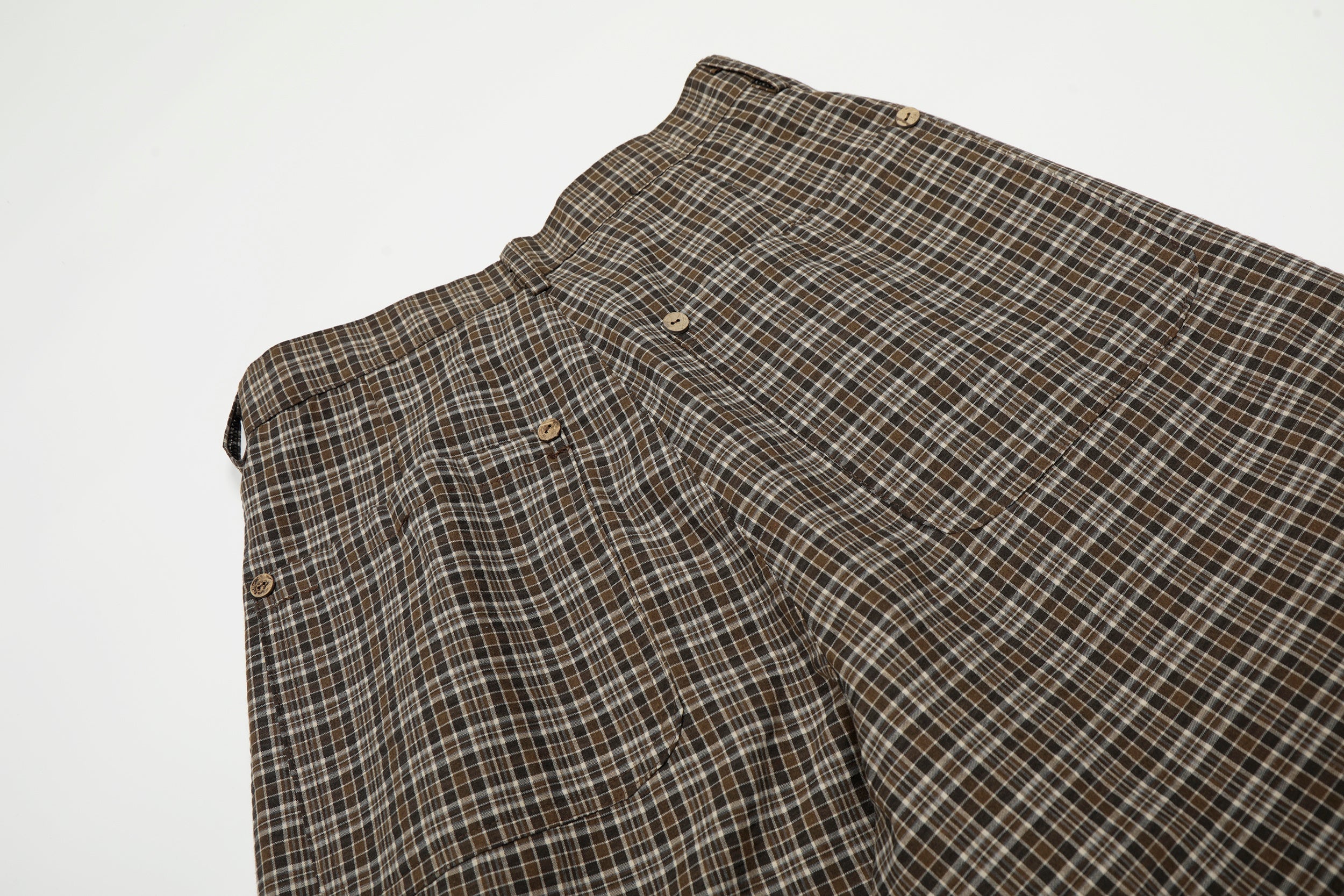 3-6-5.shop Vintage Check Wide-Leg Pants