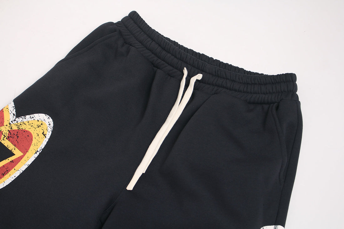 3-6-5.shop Fleece-Lined Sports Letter Wide-Leg Sweatpants