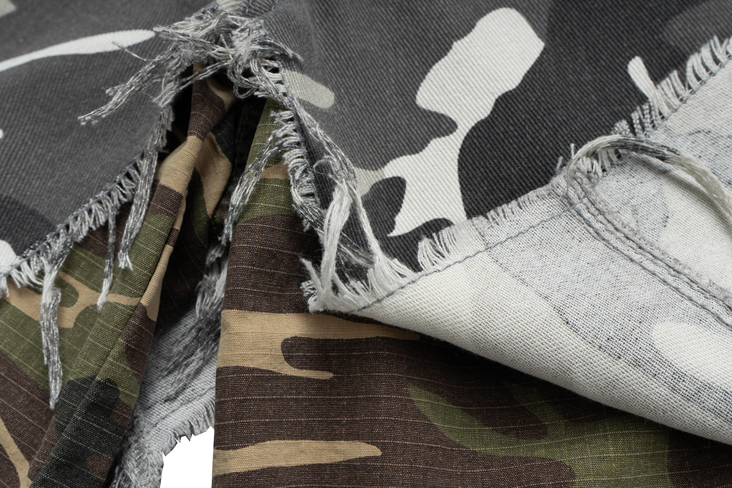 3-6-5.shop Layered Camo Cargo Shorts