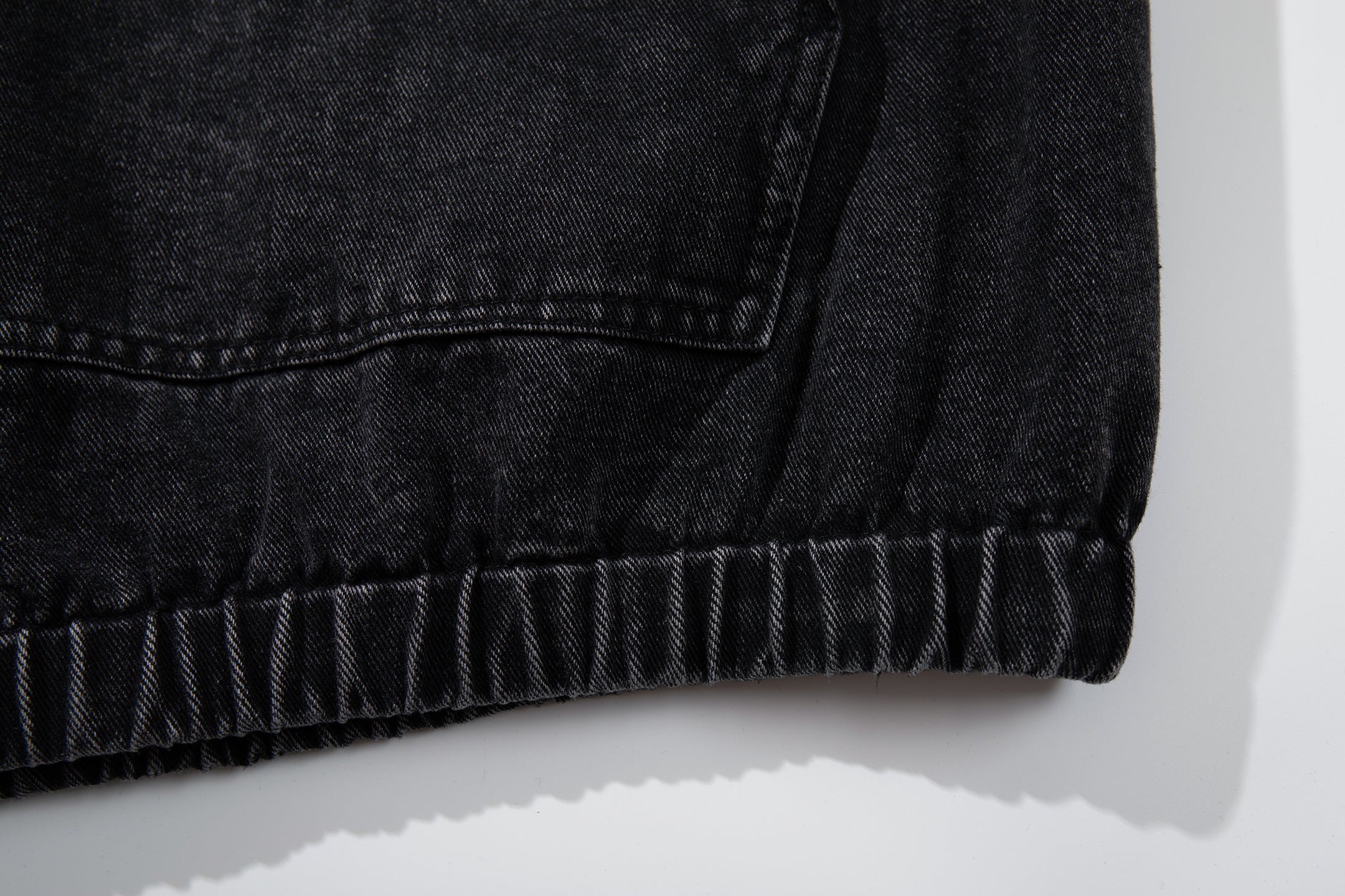 3-6-5.shop Toggle-Front Washed Denim Hoodie