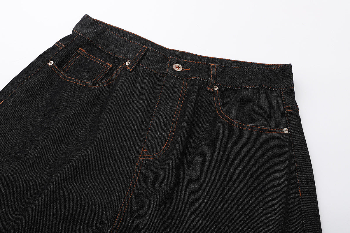 3-6-5.shop Curved Rivet Denim Pants