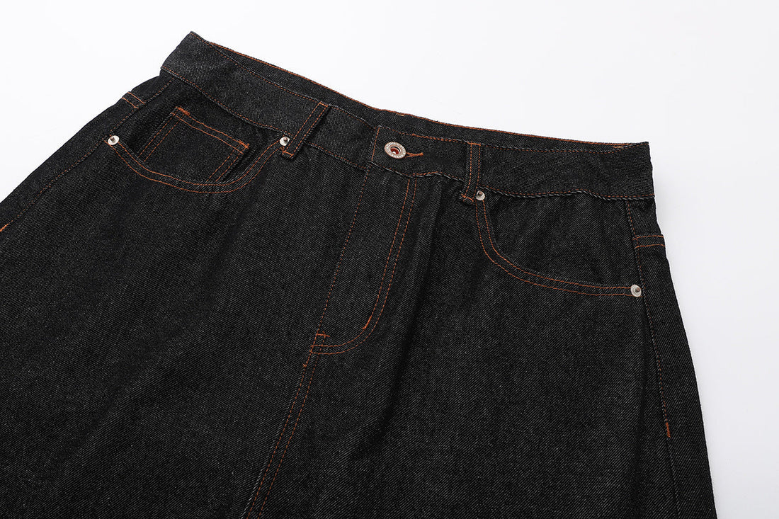 3-6-5.shop Curved Rivet Denim Pants