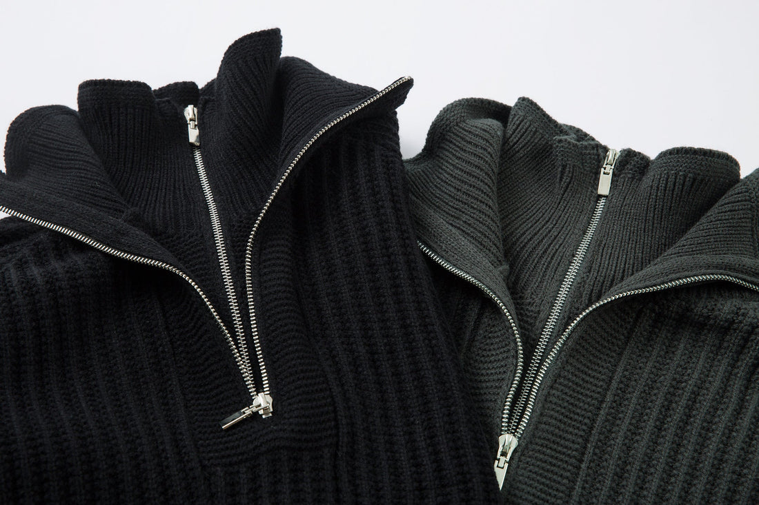 3-6-5.shop Minimalist Half-Zip Knit Sweater