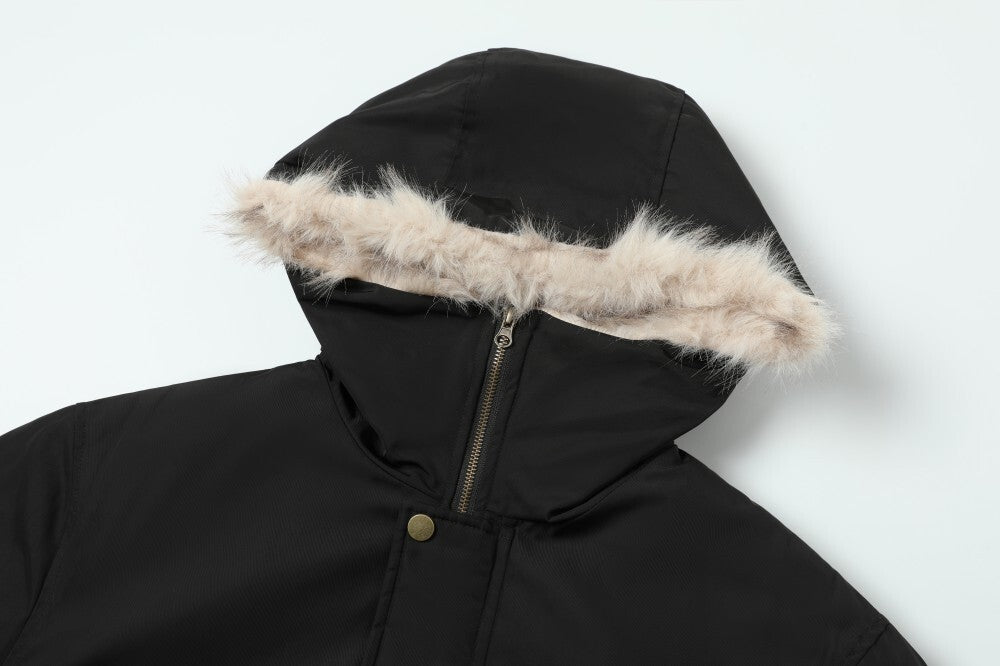 3-6-5.shop Leopard Fur-Lined Hooded Jacket