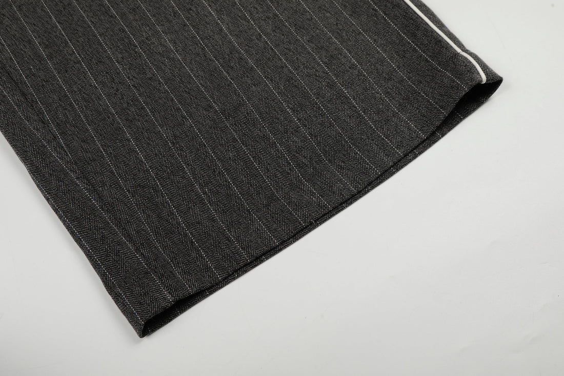 3-6-5.shop Pinstripe Wide-Leg Track Pants