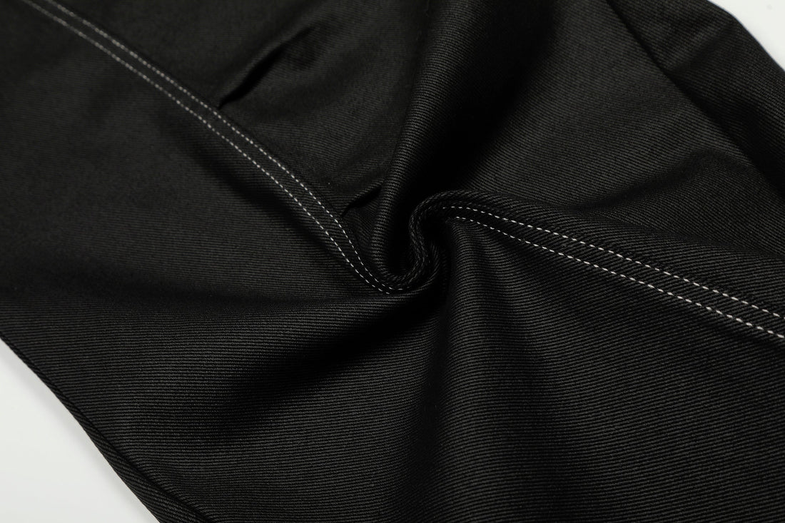 3-6-5.shop Contrast Stitch Wide Denim Pants