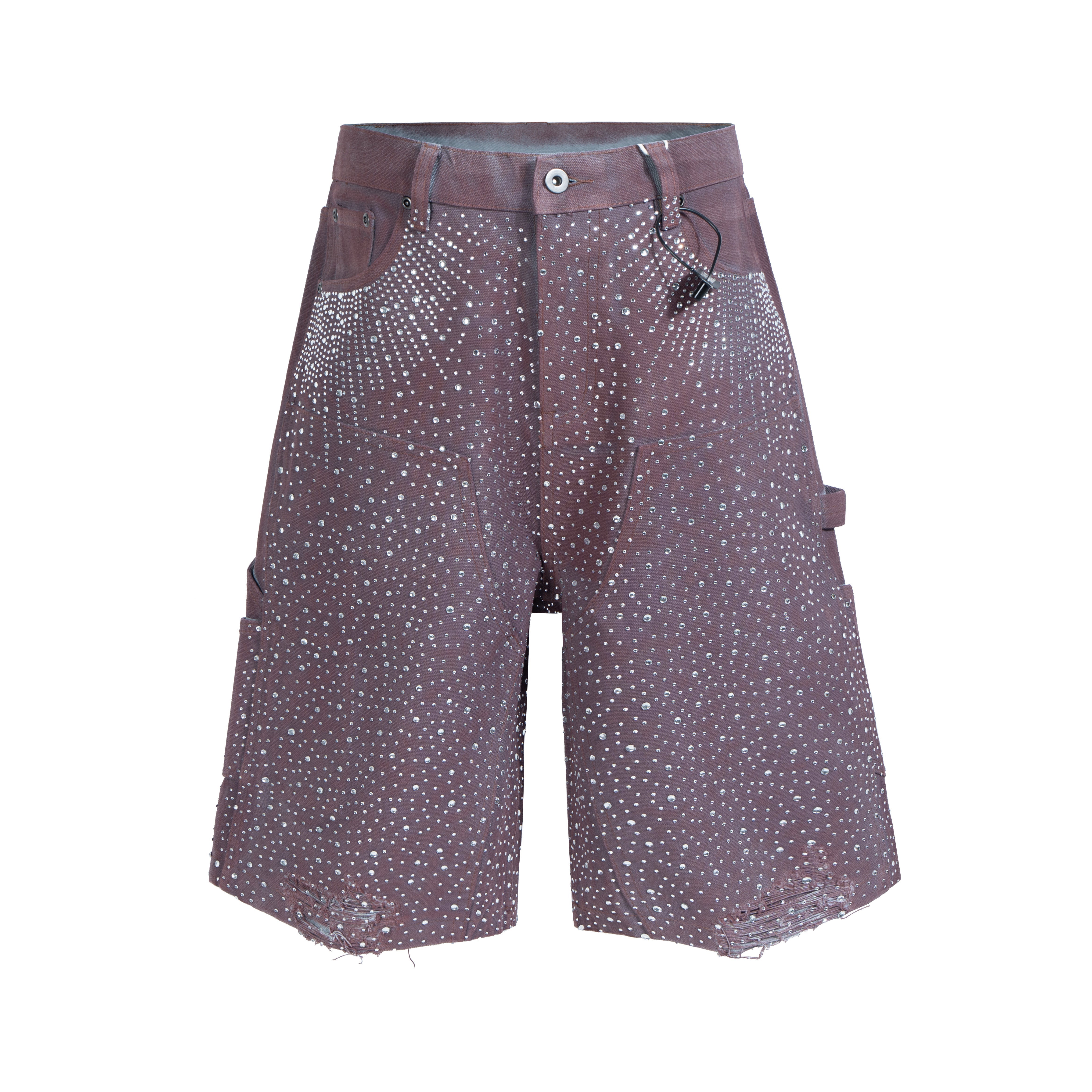 3-6-5.shop Studded Denim Shorts